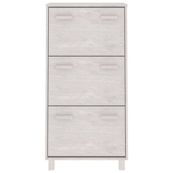 Schuhschrank HAMAR Weiß 59,5x35x117 cm Massivholz Kiefer