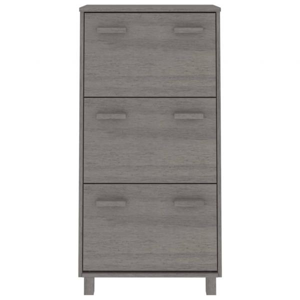 Schuhschrank HAMAR Hellgrau 59,5x35x117 cm Massivholz Kiefer