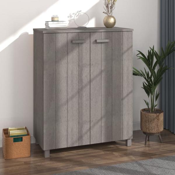 ARDEBO.de - Schuhschrank HAMAR Hellgrau 85x40x108 cm Massivholz Kiefer