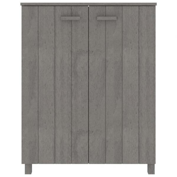 Schuhschrank HAMAR Hellgrau 85x40x108 cm Massivholz Kiefer