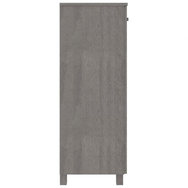 Schuhschrank HAMAR Hellgrau 85x40x108 cm Massivholz Kiefer