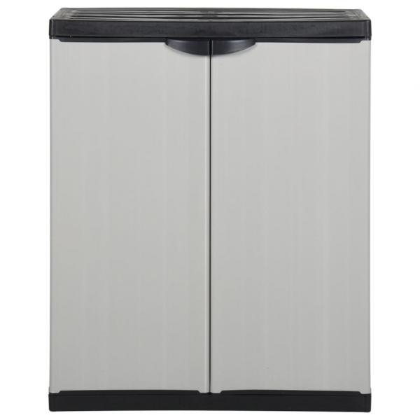 Garten-Lagerschrank mit 1 Boden Grau und Schwarz 68x40x85 cm