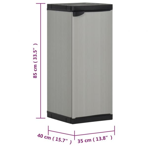 Garten-Lagerschrank mit 1 Boden Grau und Schwarz 35x40x85 cm