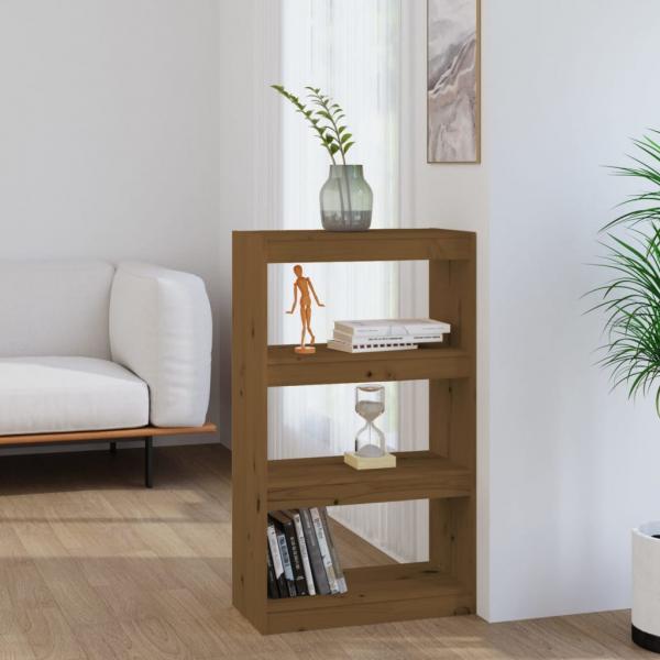 ARDEBO.de - Bücherregal/Raumteiler Honigbraun 60x30x103,5 cm Kiefernholz