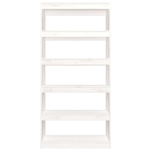 Bücherregal/Raumteiler Weiß 80x30x167,4 cm Massivholz Kiefer