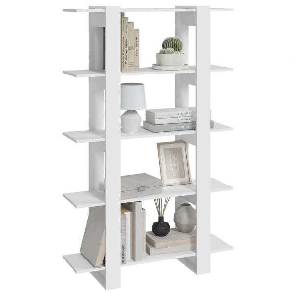 ARDEBO.de - Bücherregal/Raumteiler Weiß 100×30×160 cm