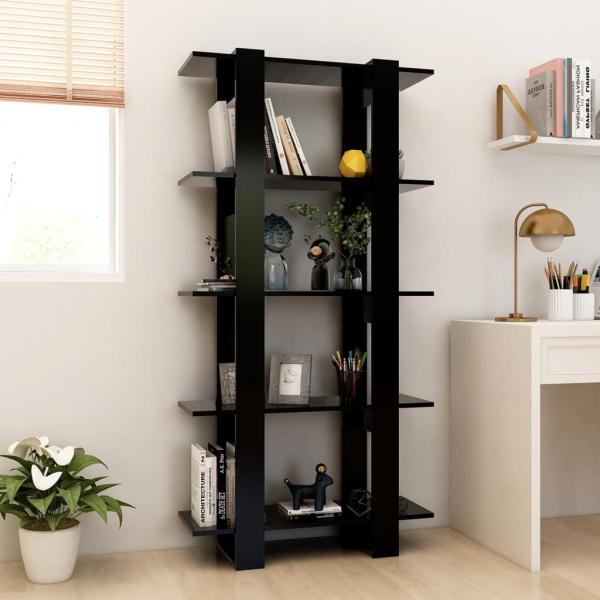 Bücherregal/Raumteiler Schwarz 80x30x160 cm Holzwerkstoff