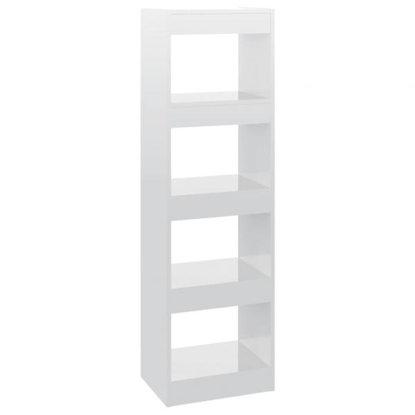 ARDEBO.de - Bücherregal/Raumteiler Hochglanz-Weiß 40x30x135 cm