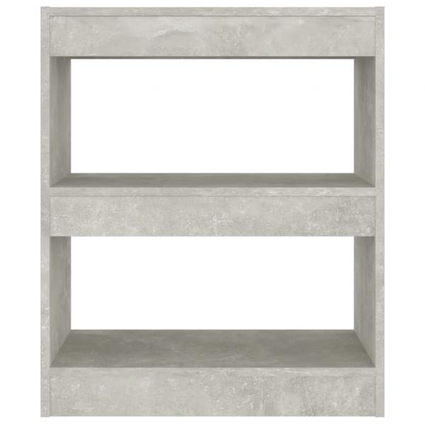 Bücherregal/Raumteiler Betongrau 60x30x72 cm