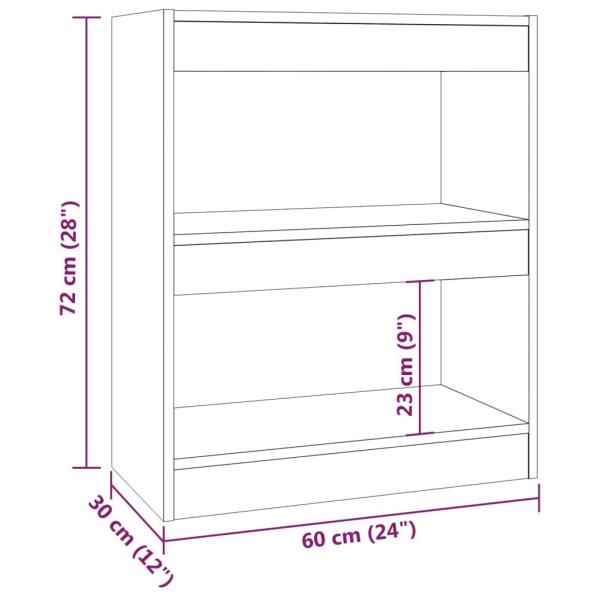 Bücherregal/Raumteiler Hochglanz-Weiß 60x30x72 cm