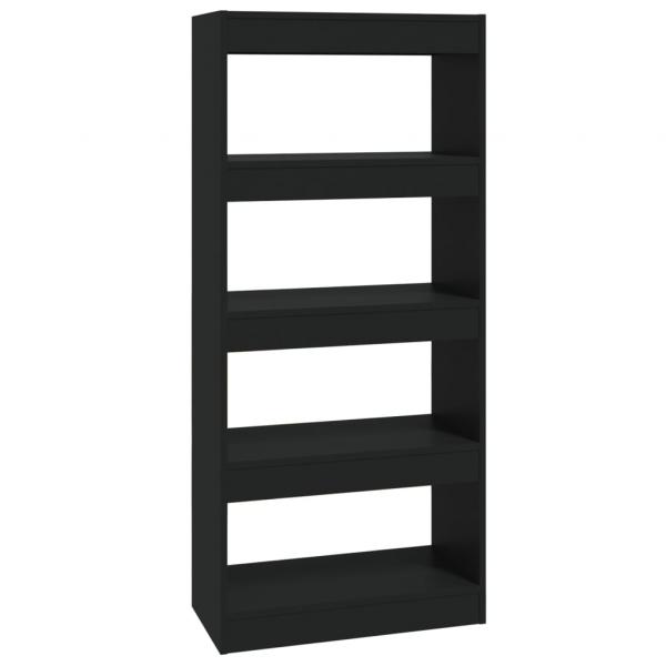 ARDEBO.de - Bücherregal/Raumteiler Schwarz 60x30x135 cm Holzwerkstoff