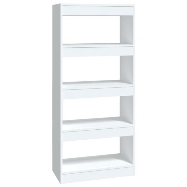 ARDEBO.de - Bücherregal/Raumteiler Hochglanz-Weiß 60x30x135cm Holzwerkstoff