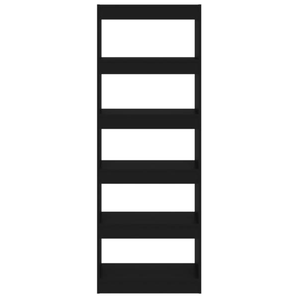 Bücherregal/Raumteiler Schwarz 60x30x166 cm Holzwerkstoff