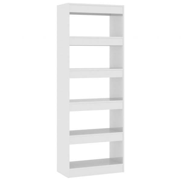 Bücherregal/Raumteiler Hochglanz-Weiß 60x30x166cm Holzwerkstoff