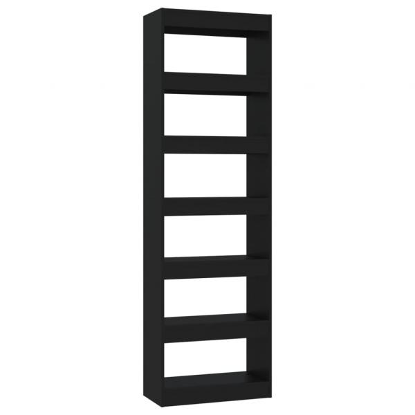 Bücherregal/Raumteiler Schwarz 60x30x198 cm