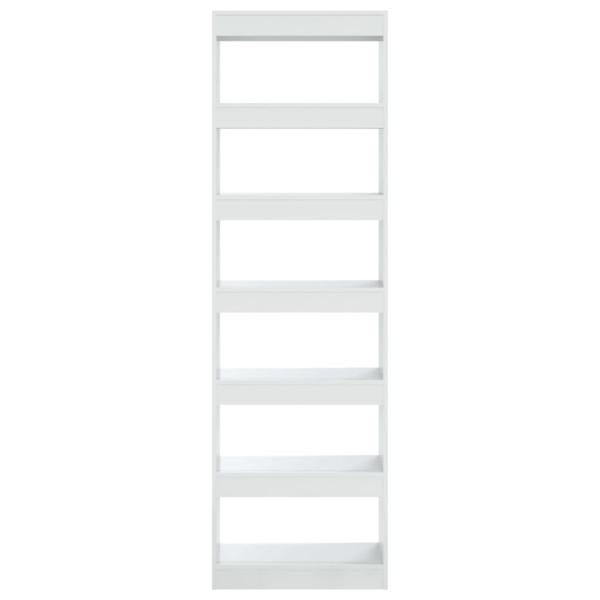 Bücherregal/Raumteiler Hochglanz-Weiß 60x30x198 cm