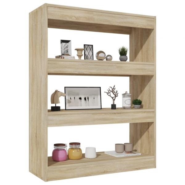 ARDEBO.de - Bücherregal/Raumteiler Sonoma-Eiche 80x30x103 cm Holzwerkstoff