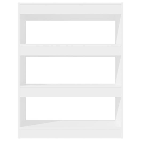 ARDEBO.de - Bücherregal/Raumteiler Hochglanz-Weiß 80x30x103cm Holzwerkstoff
