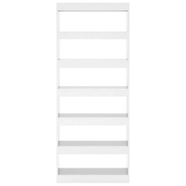 Bücherregal/Raumteiler Hochglanz-Weiß 80x30x198cm Holzwerkstoff