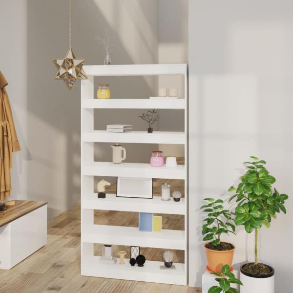ARDEBO.de - Bücherregal/Raumteiler Weiß 100×30×198 cm Holzwerkstoff