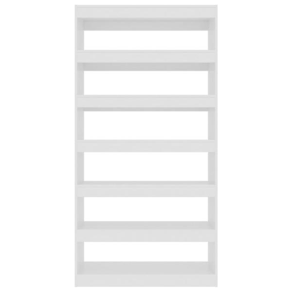 Bücherregal/Raumteiler Hochglanz-Weiß 100×30×198 cm