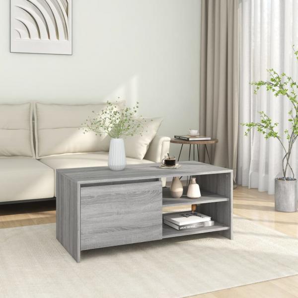 ARDEBO.de - Couchtisch Grau Sonoma 102x50x45 cm Holzwerkstoff