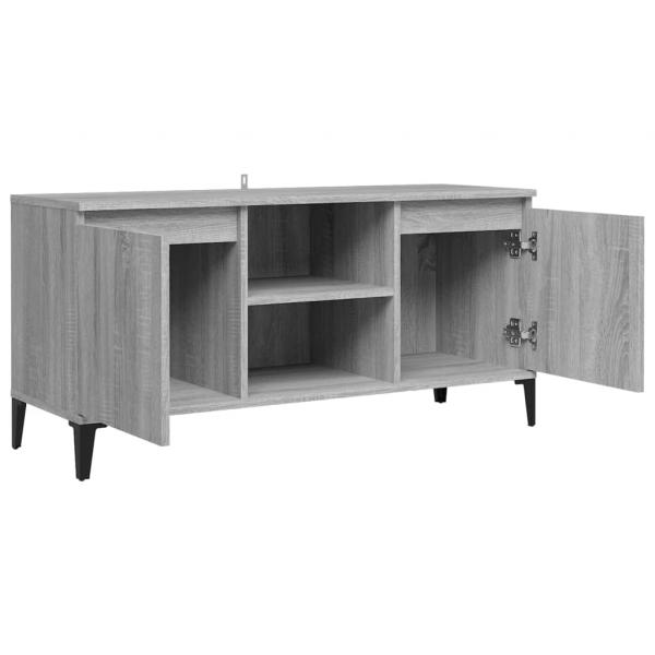 TV-Schrank mit Metallbeinen Grau Sonoma 103,5x35x50 cm