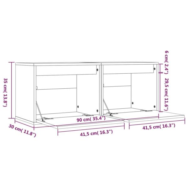 Wandschränke 2 Stk. Grau 45x30x35 cm Massivholz Kiefer