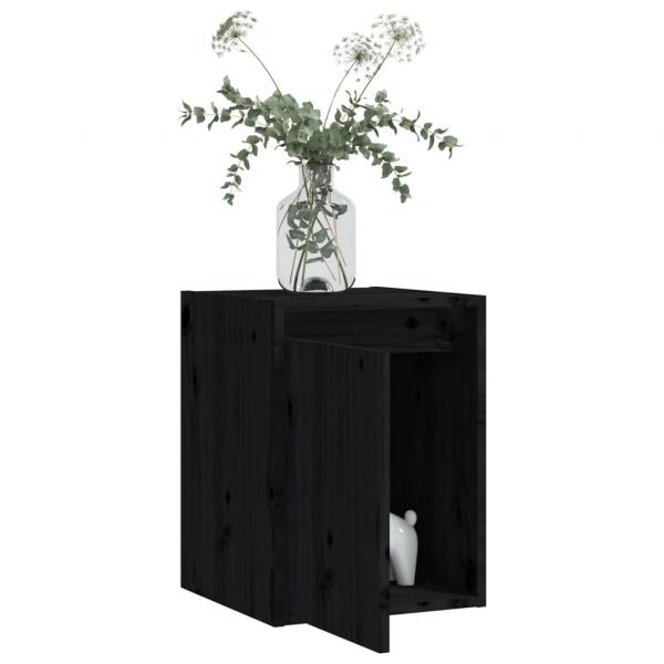 Wandschrank Schwarz 30x30x40 cm Massivholz Kiefer