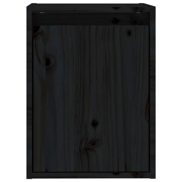 Wandschrank Schwarz 30x30x40 cm Massivholz Kiefer