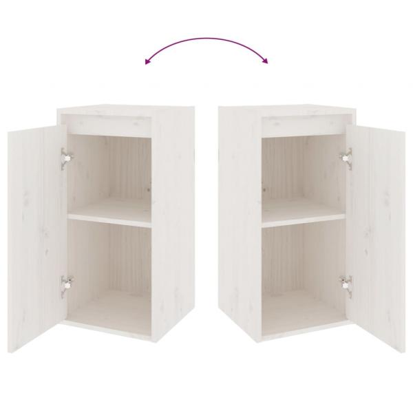 Wandschrank Weiß 30x30x60 cm Massivholz Kiefer