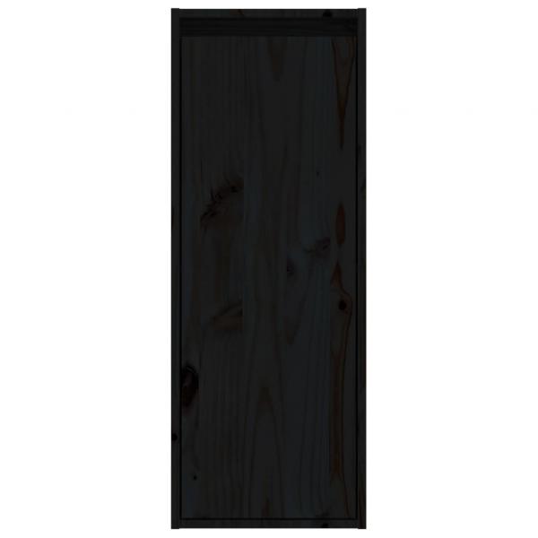 Wandschränke 2 Stk. Schwarz 30x30x80 cm Massivholz Kiefer