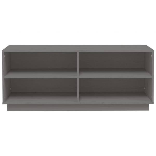 Schuhregal Grau 110x34x45 cm Massivholz Kiefer