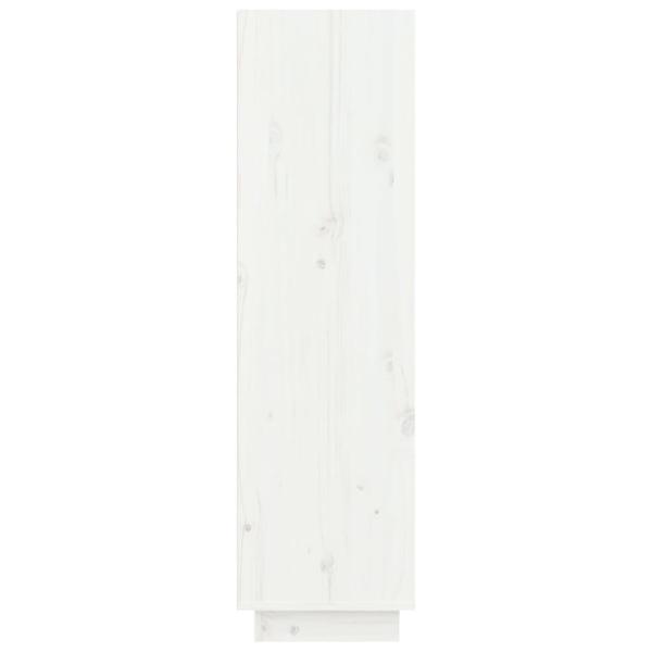 Schuhregal Weiß 60x34x105 cm Massivholz Kiefer