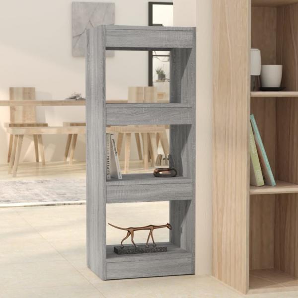 ARDEBO.de - Bücherregal/Raumteiler Grau Sonoma 40x30x103 cm Holzwerkstoff