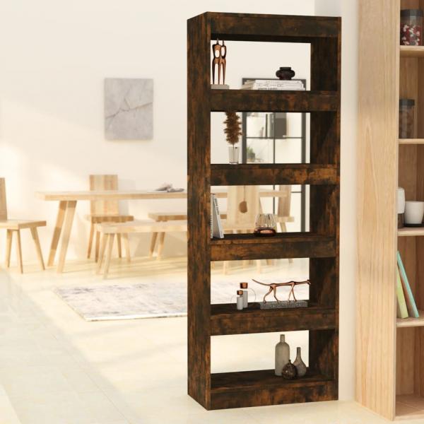 ARDEBO.de - Bücherregal/Raumteiler Räuchereiche 60x30x166 cm Holzwerkstoff