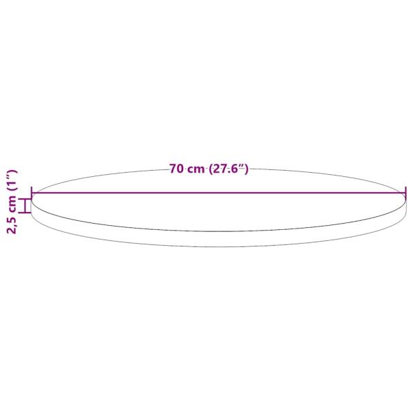 Tischplatte Ø70x2,5 cm Massivholz Kiefer