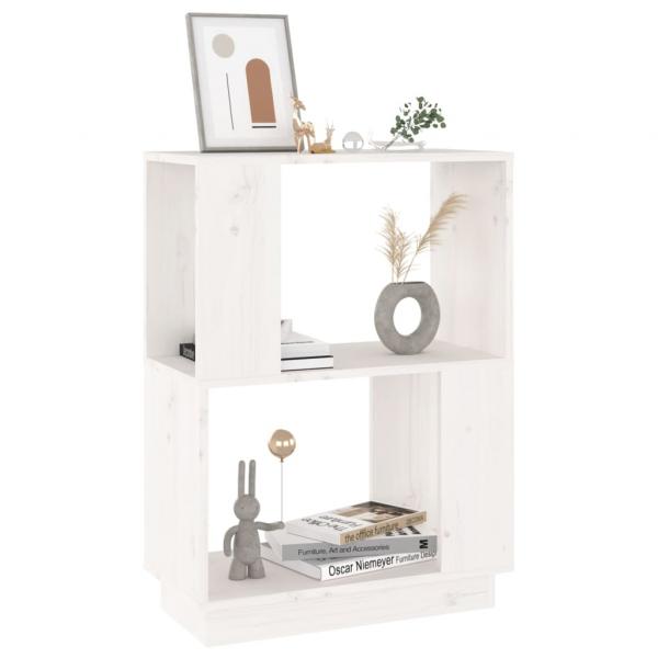 Bücherregal/Raumteiler Weiß 51x25x70 cm Massivholz Kiefer