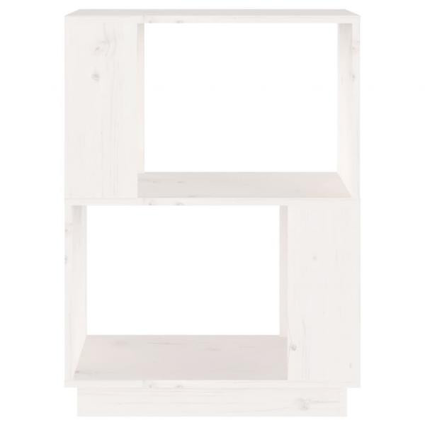 Bücherregal/Raumteiler Weiß 51x25x70 cm Massivholz Kiefer