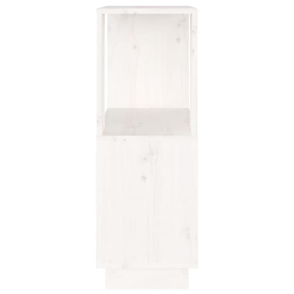 Bücherregal/Raumteiler Weiß 51x25x70 cm Massivholz Kiefer