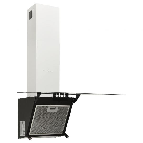 Dunstabzugshaube 60 cm Stahl und Hartglas Schwarz