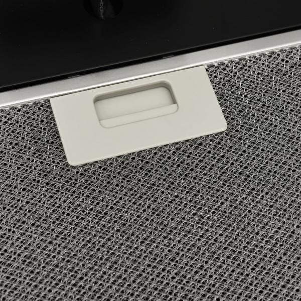 Dunstabzugshaube 60 cm Stahl und Hartglas Schwarz