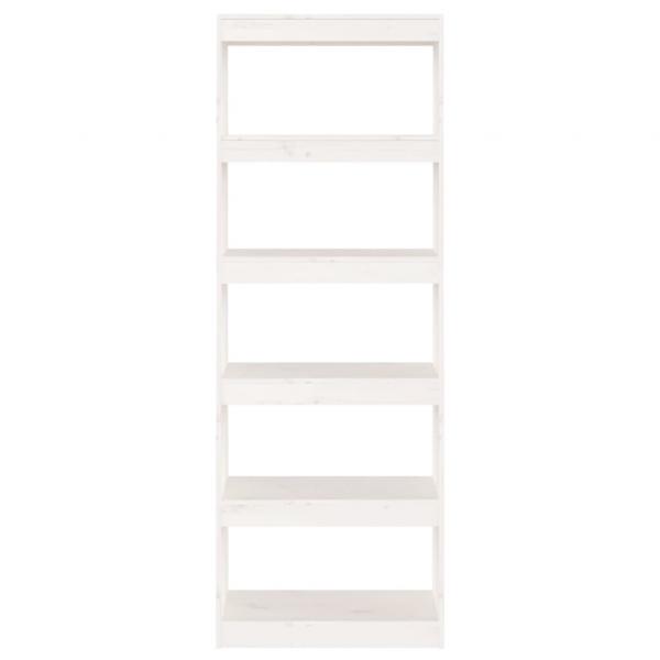 Bücherregal/Raumteiler Weiß 60x30x167,5 cm Massivholz Kiefer