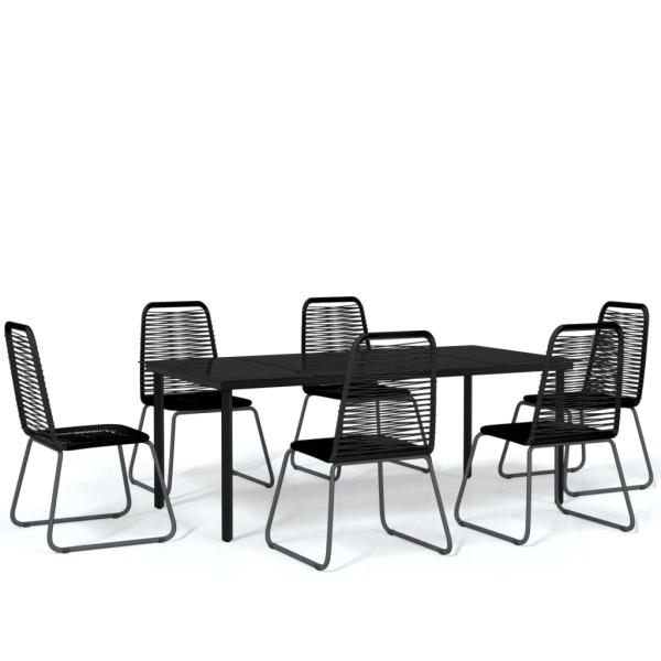 7-tlg. Garten-Essgruppe Schwarz