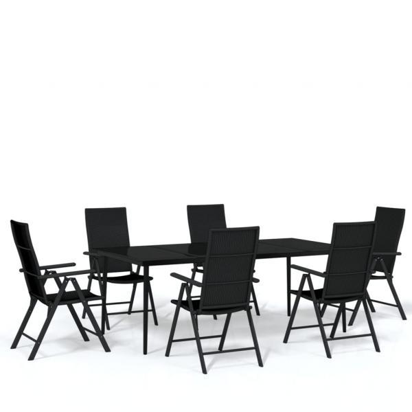 7-tlg. Garten-Essgruppe Schwarz