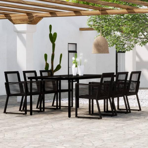 ARDEBO.de - 7-tlg. Garten-Essgruppe Schwarz