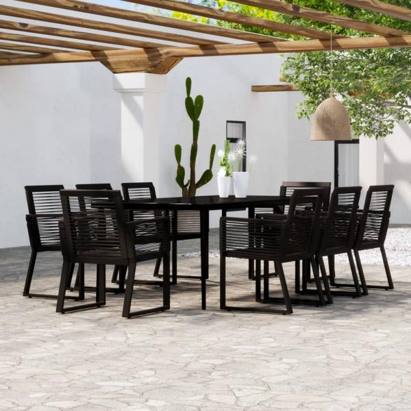 ARDEBO.de - 9-tlg. Garten-Essgruppe Schwarz