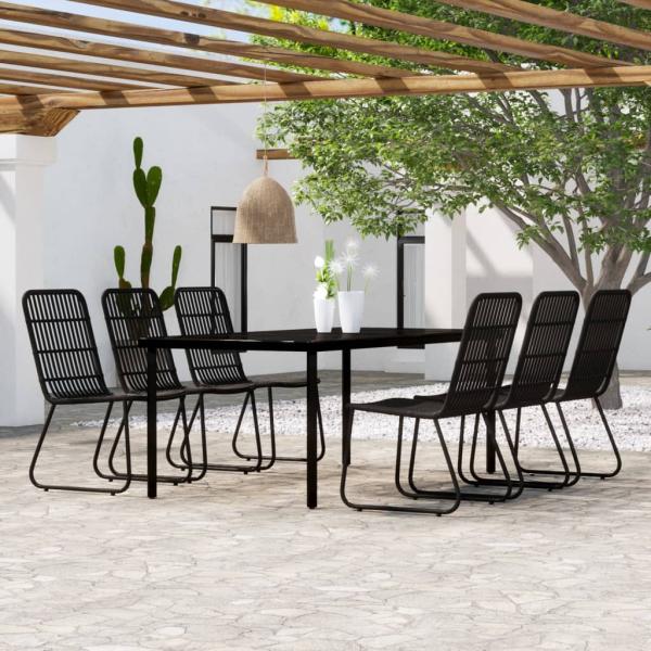 ARDEBO.de - 7-tlg. Garten-Essgruppe Schwarz