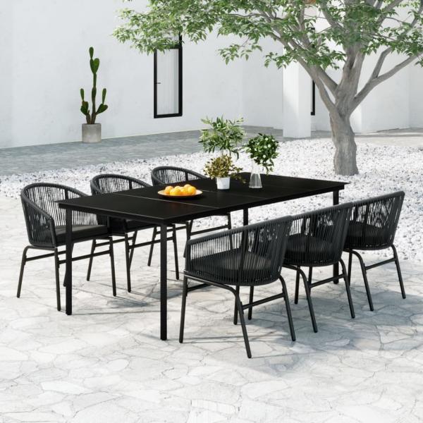 ARDEBO.de - 7-tlg. Garten-Essgruppe Grau