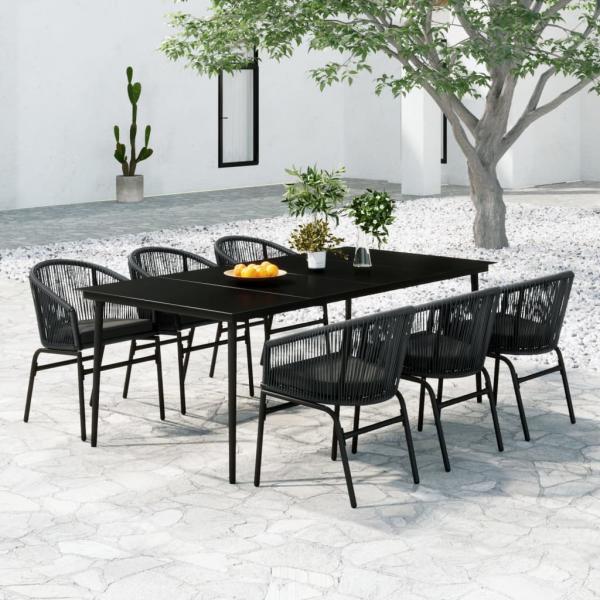 ARDEBO.de - 7-tlg. Garten-Essgruppe Grau